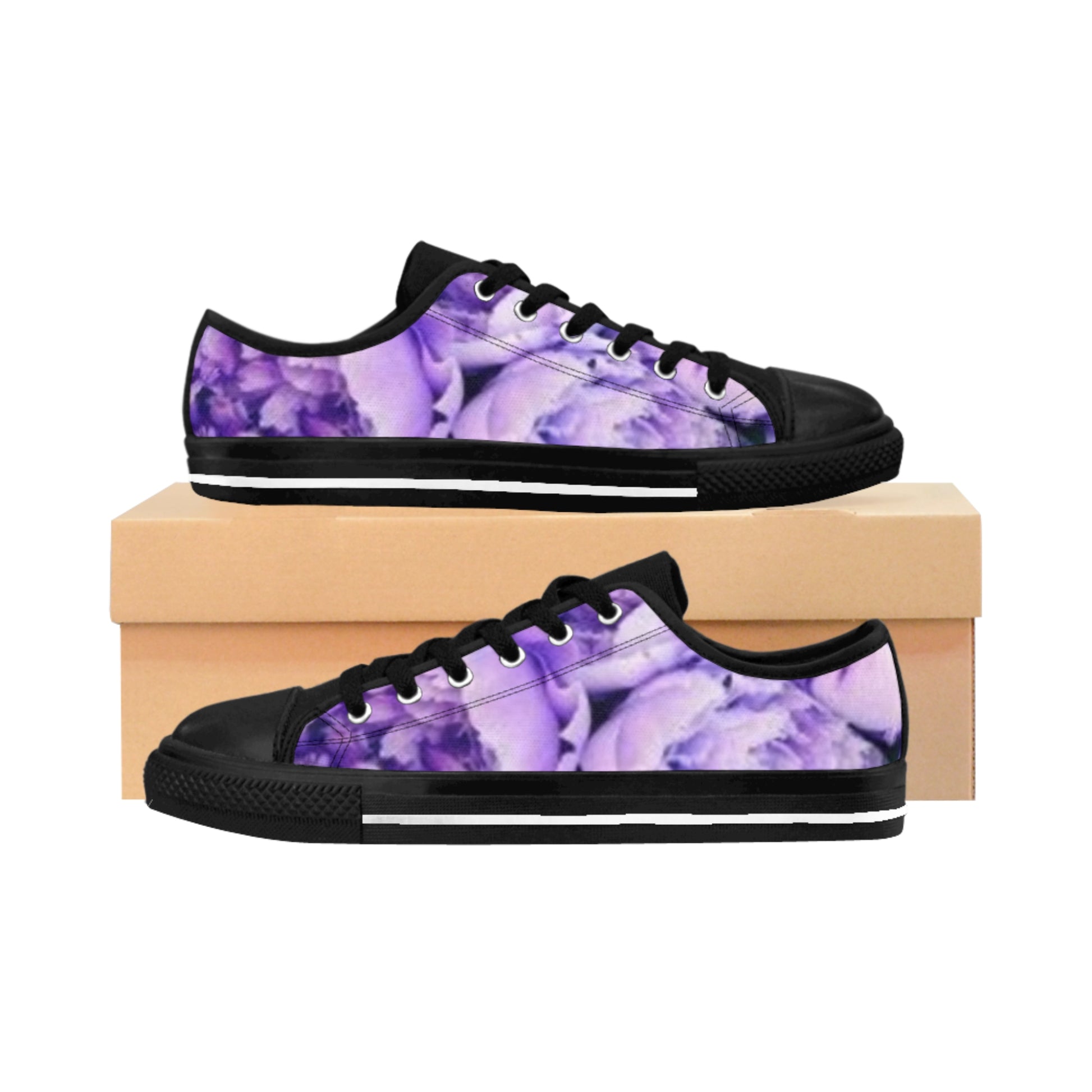 Purple Peony Comfortable Floral Sneakers – Fresh & Feminine