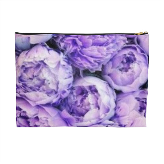 Purple Peony Floral Accessory Pouch – Bold & Practical