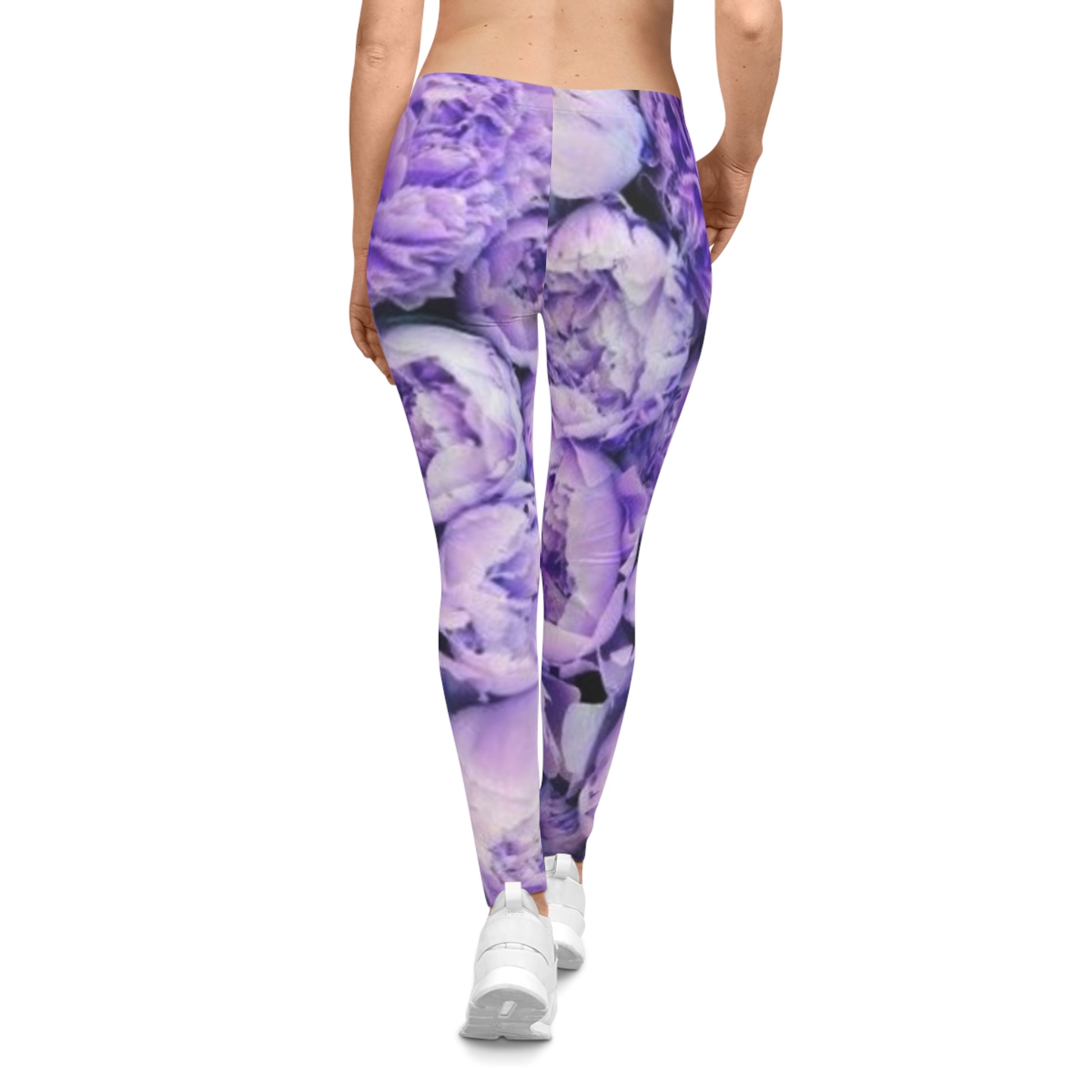 Purple Peony Comfortable Floral Casual Leggings