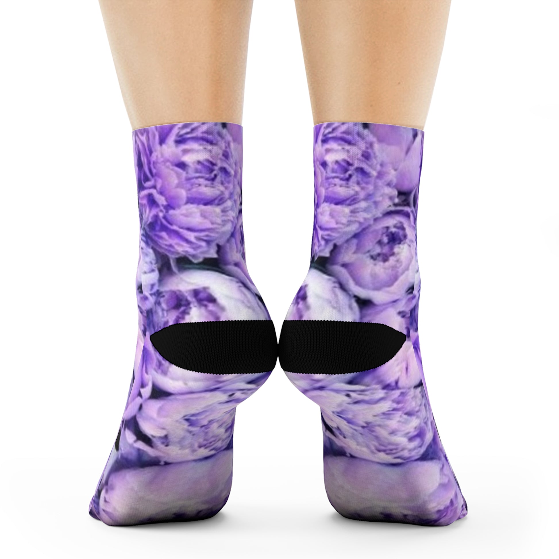 Purple Peony Floral Crew Socks – Pretty & Cozy