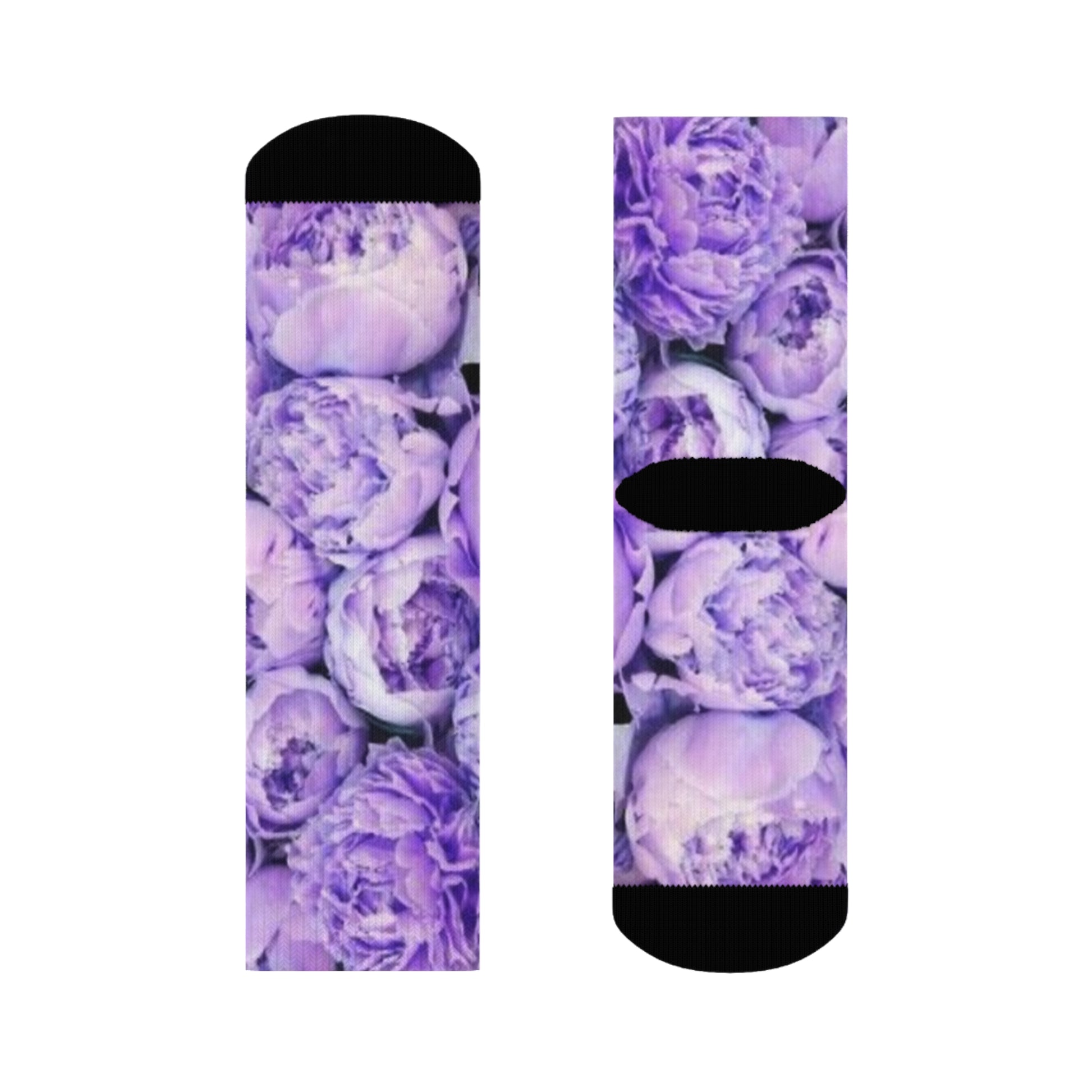 Purple Peony Floral Crew Socks – Pretty & Cozy