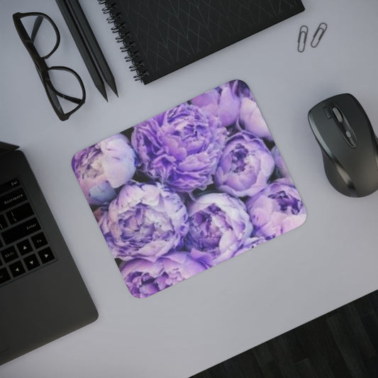 Purple Peony Floral Desk Mouse Pad – Soft Touch Floral Pad for Workspaces
