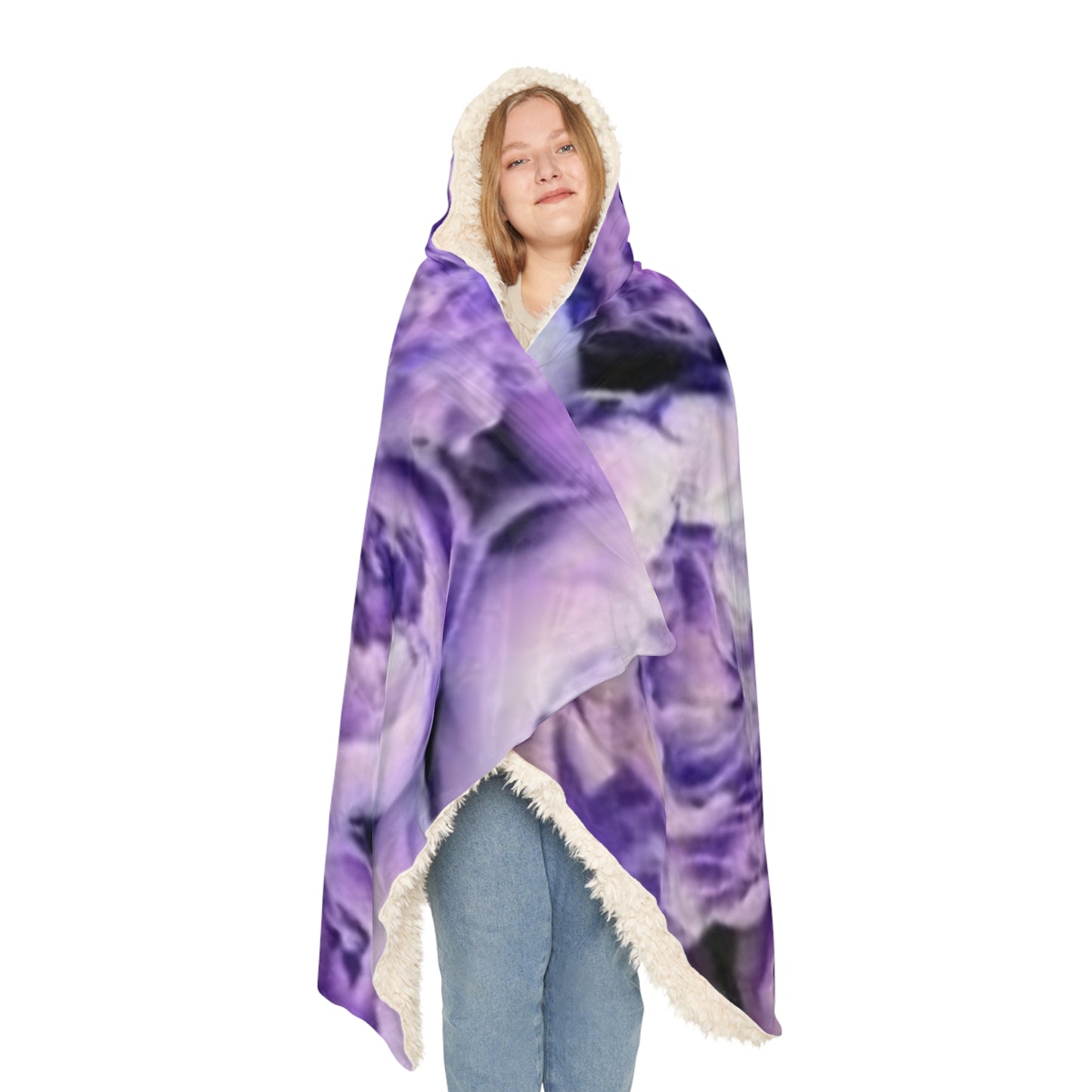Purple Peony Floral Hooded Blanket – Snuggly Elegance