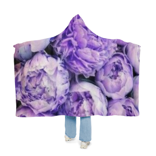 Purple Peony Floral Hooded Blanket – Snuggly Elegance