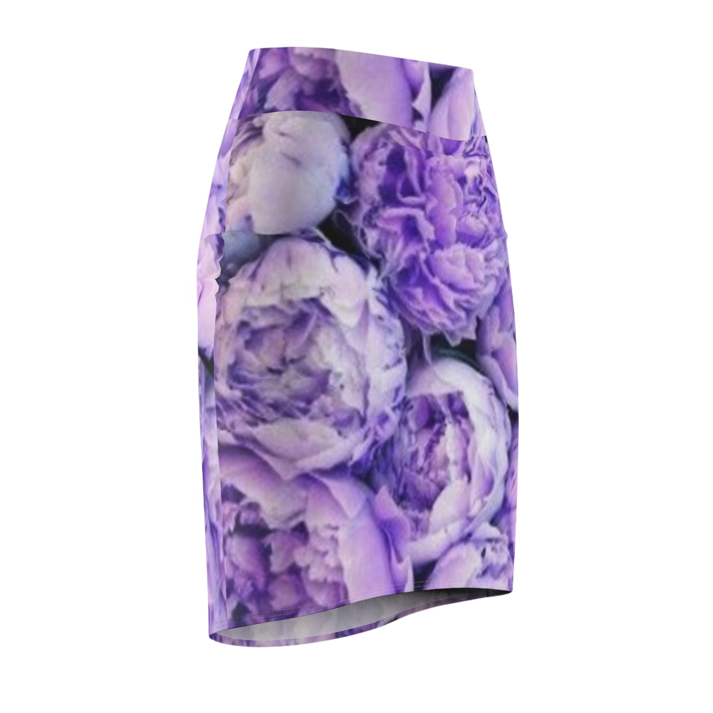 Purple Peony Floral Pencil Skirt – Graceful & Feminine