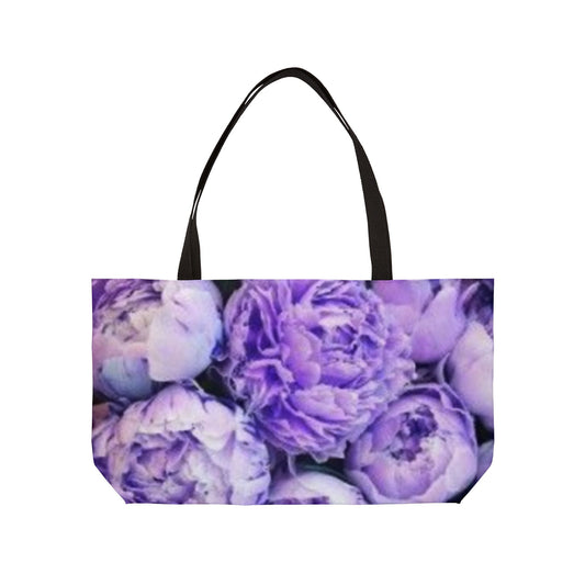 Purple Peony Floral Rectangle Tote – Charming and Stylish