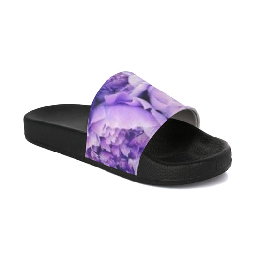 Purple Peony Floral Sandals – Elegant Everyday Comfort