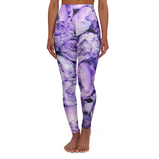 Purple Peony Floral Skinny Fit Legging for Gym
