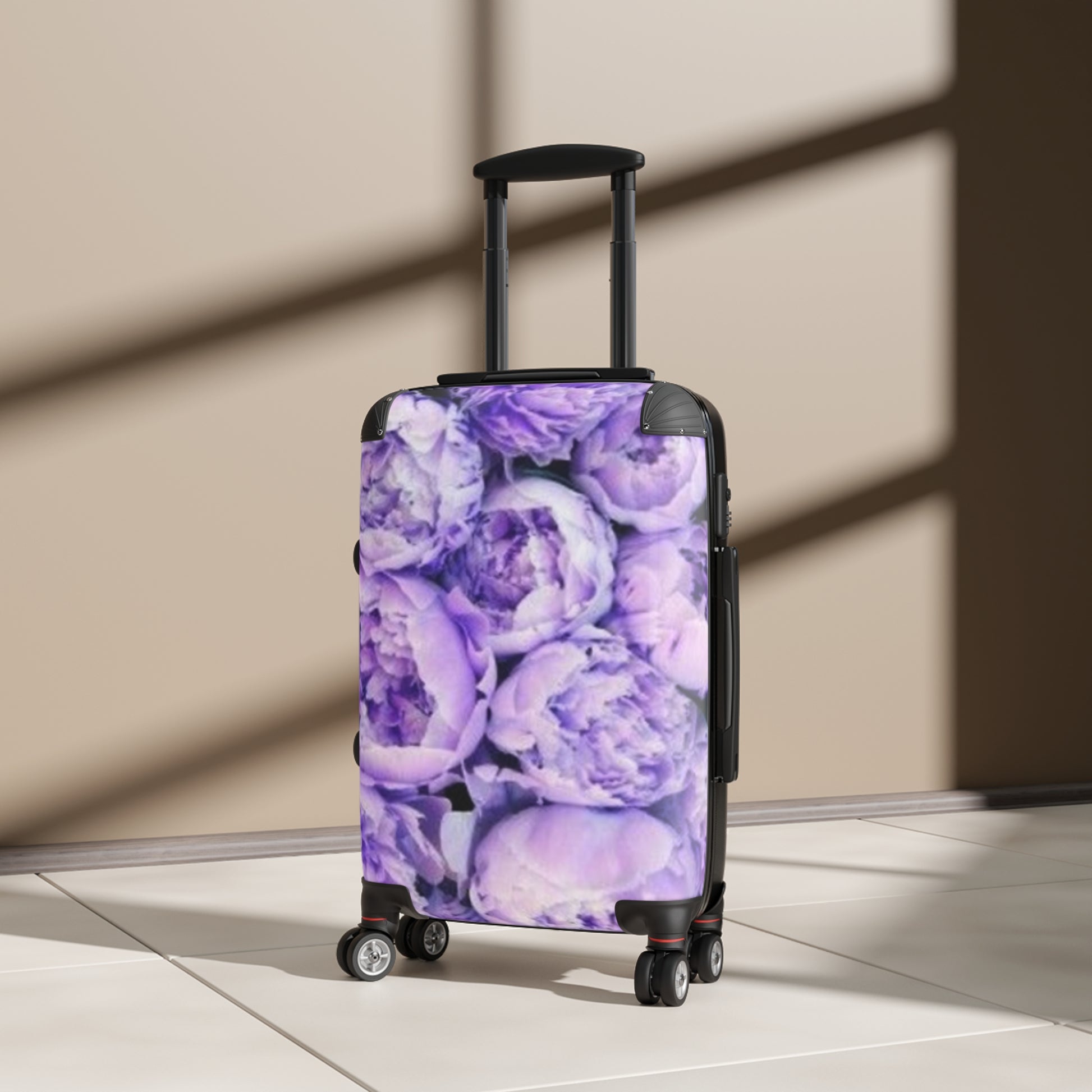 Purple Peony Floral Suitcase for Travelers – Modern Floral Style
