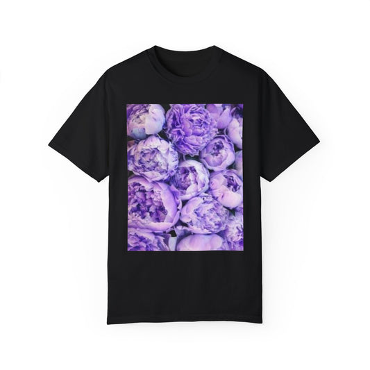 Purple Peony Floral T-shirt Relaxed Fit