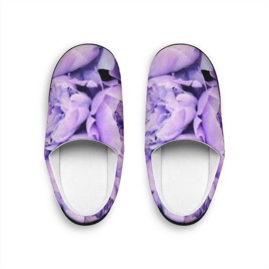 Purple Peony Soft Floral Slippers – Soft & Stylish Loungewear