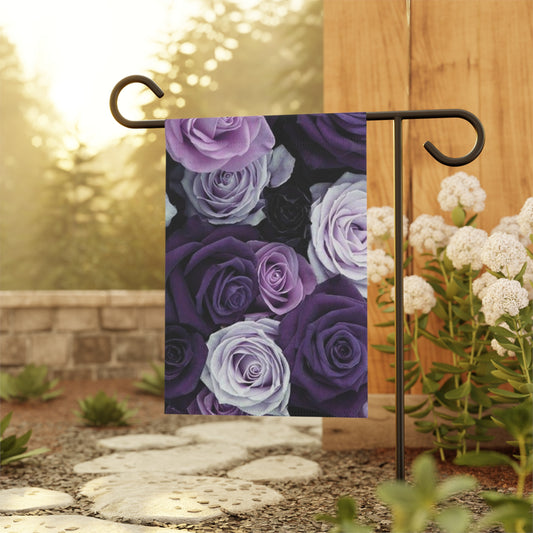 Purple Rose Floral Garden and House Banner – Graceful Outdoor Accent