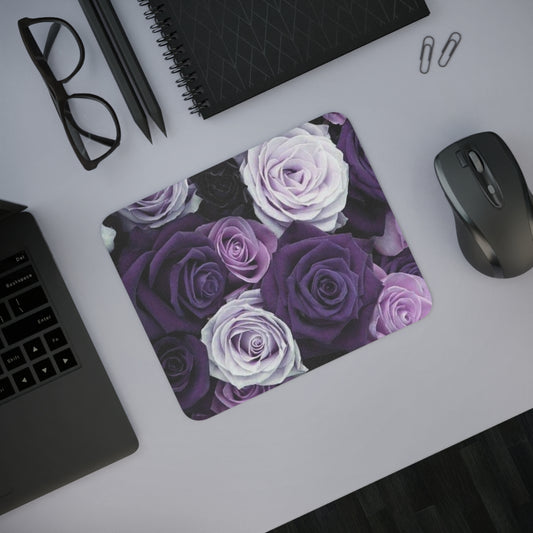Purple Roses Floral Desk Mouse Pad – Charming Office & Study Table Pad