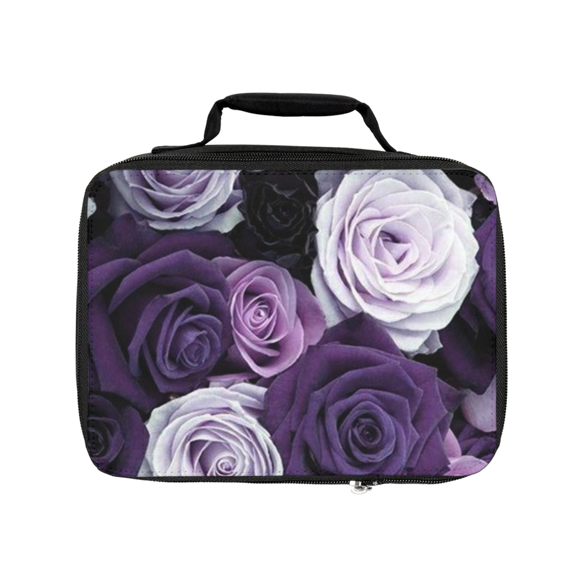 Purple Roses Floral Lunch Bag – Elegant & Handy