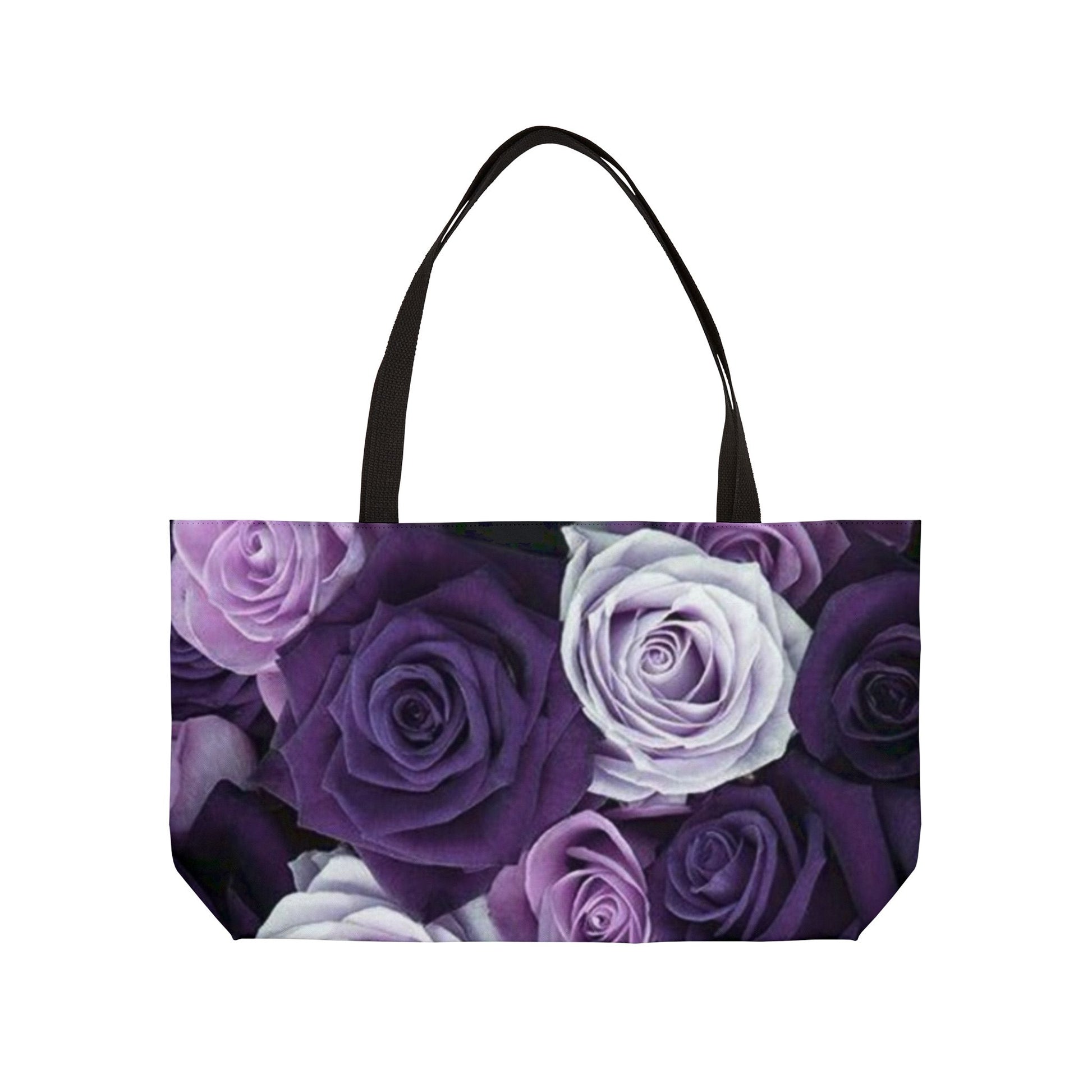Purple Roses Floral Rectangle Tote – Elegant and Durable