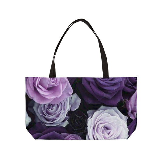 Purple Roses Floral Rectangle Tote – Elegant and Durable