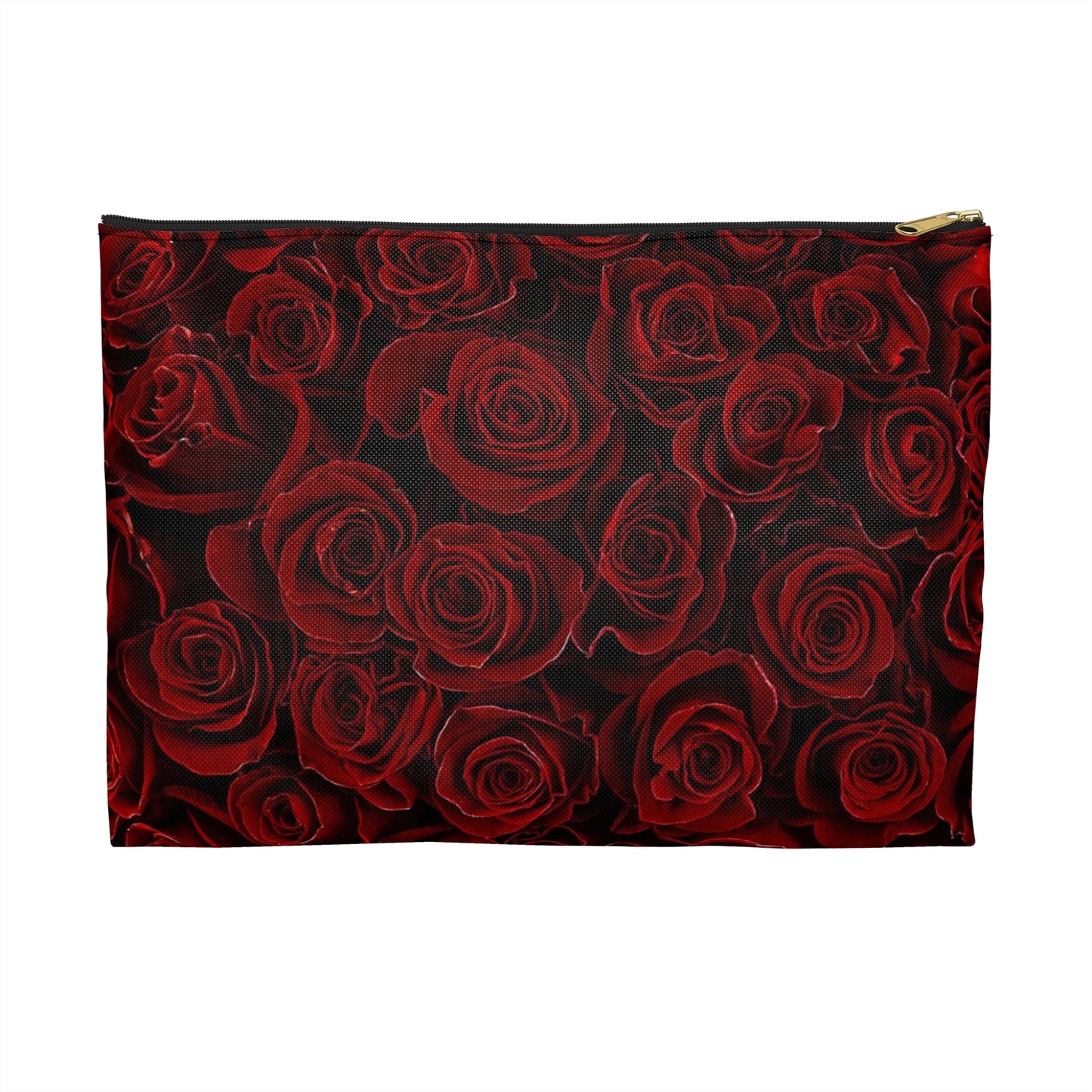 Red Roses Floral Accessory Pouch – Bold & Romantic