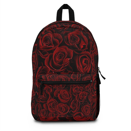 Red Roses Floral Backpack for Travel