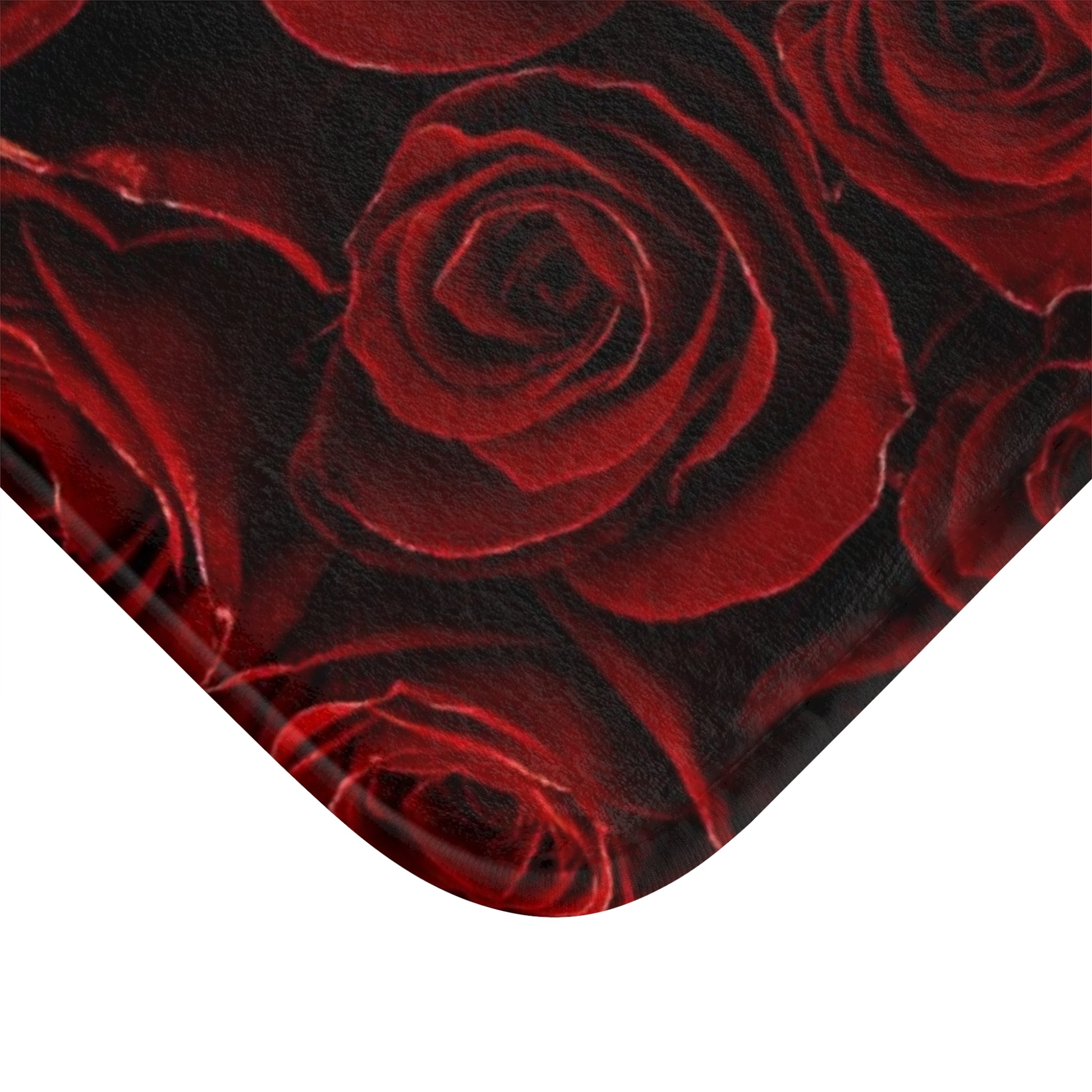 Red Roses Floral Bath Mat Anti Slipping