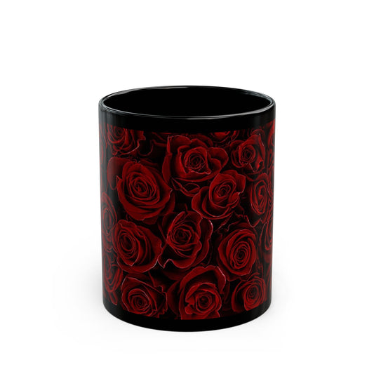 Red Roses Floral Design Mug – Romantic Gift Mug for Her