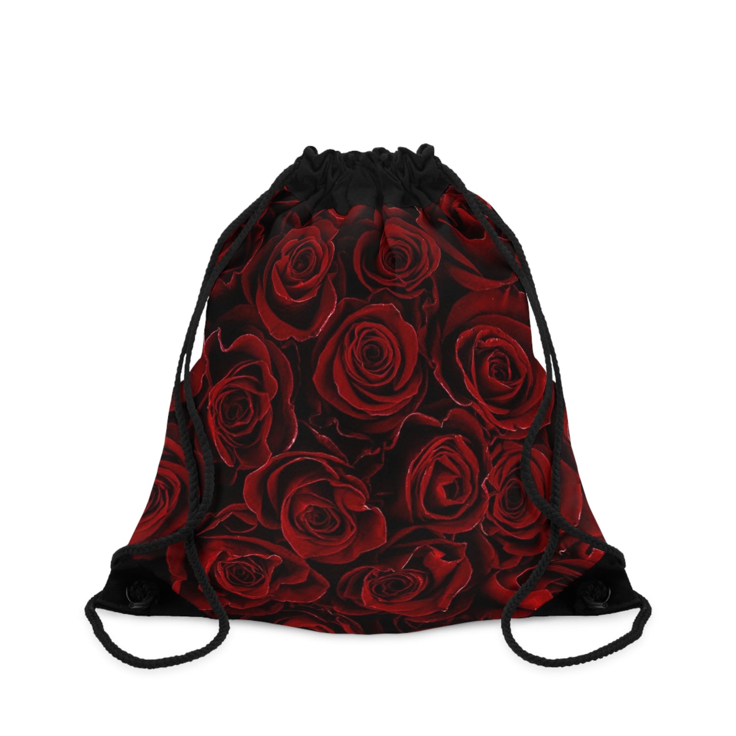 Red Roses Floral Drawstring Bag