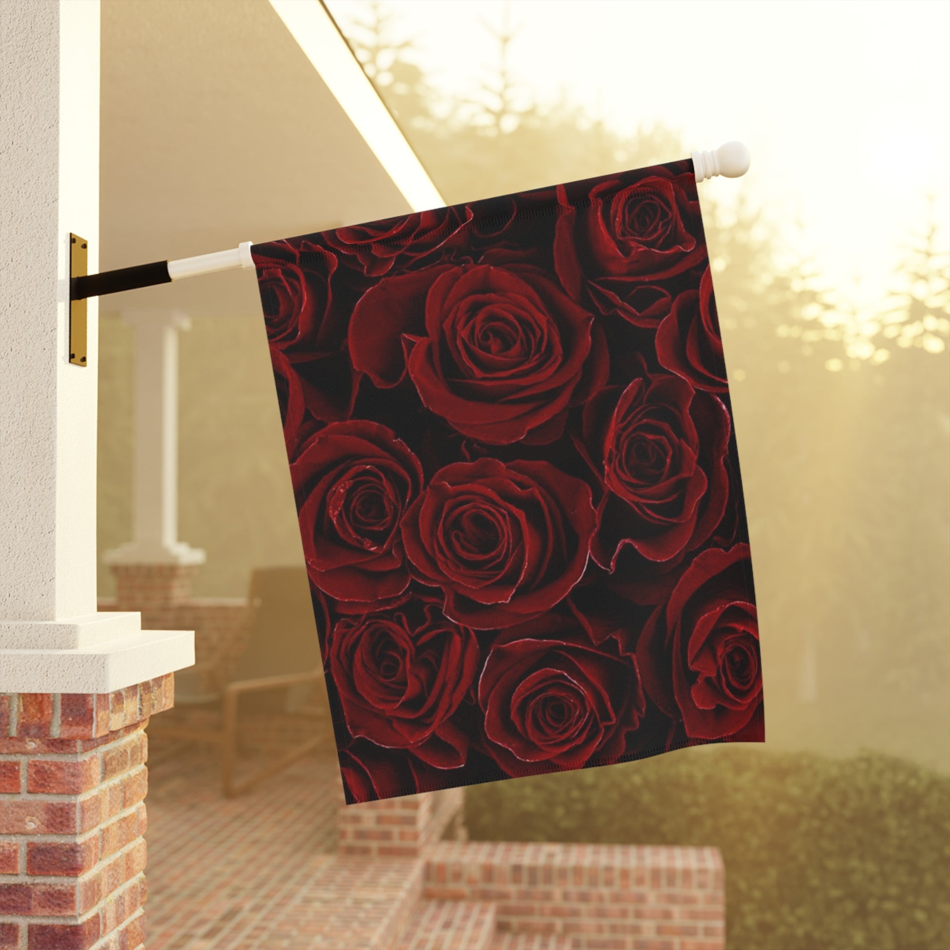 Red Roses Floral Garden and House Banner