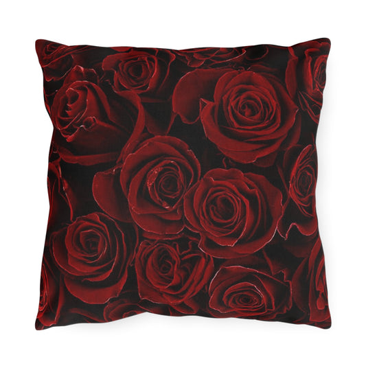  Red Roses Floral Outdoor Pillow