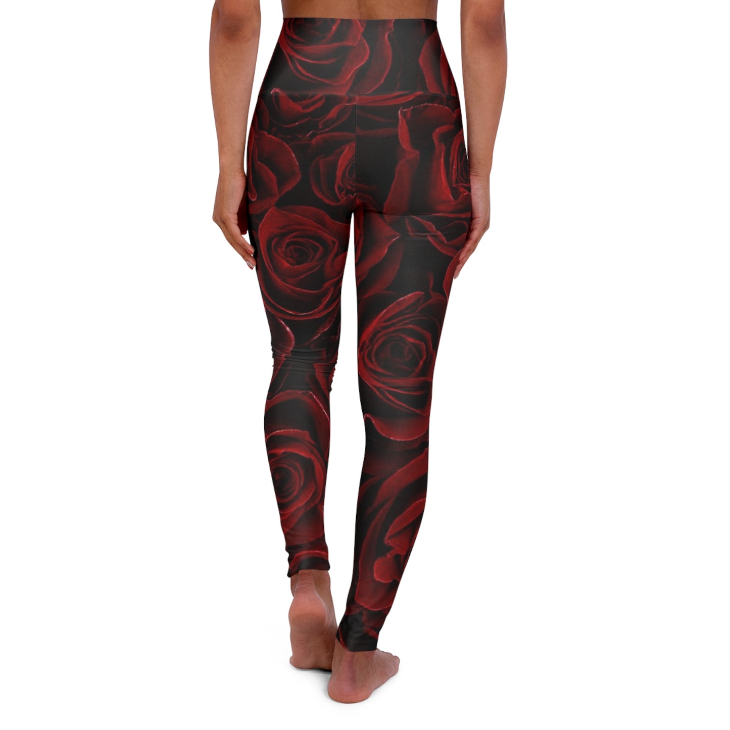 Red Roses Floral Skinny Fit Legging for Gym