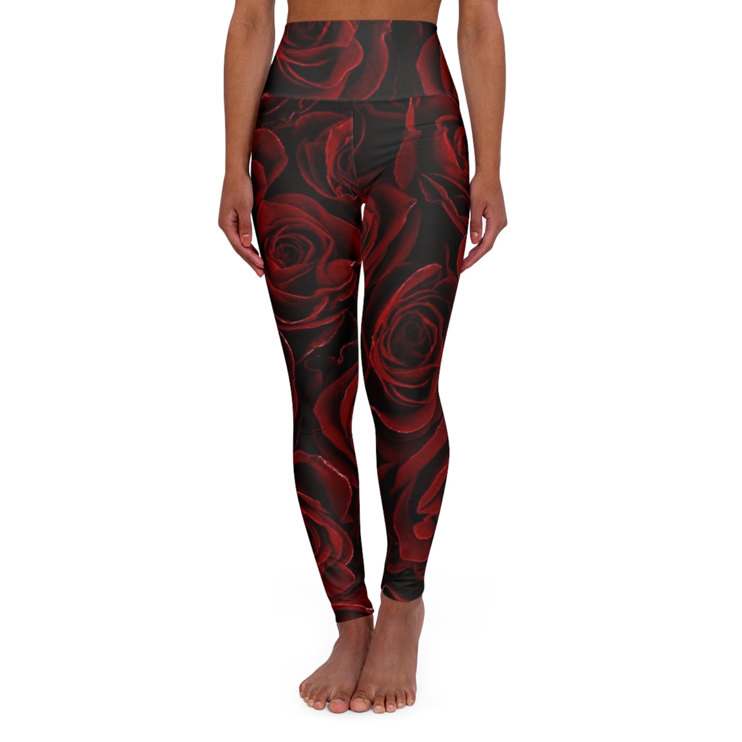 Red Roses Floral Skinny Fit Legging for Gym