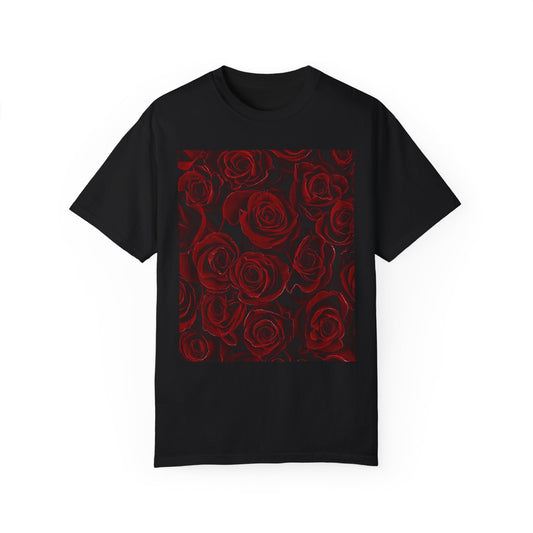 Red Roses Floral T-shirt Relaxed Fit