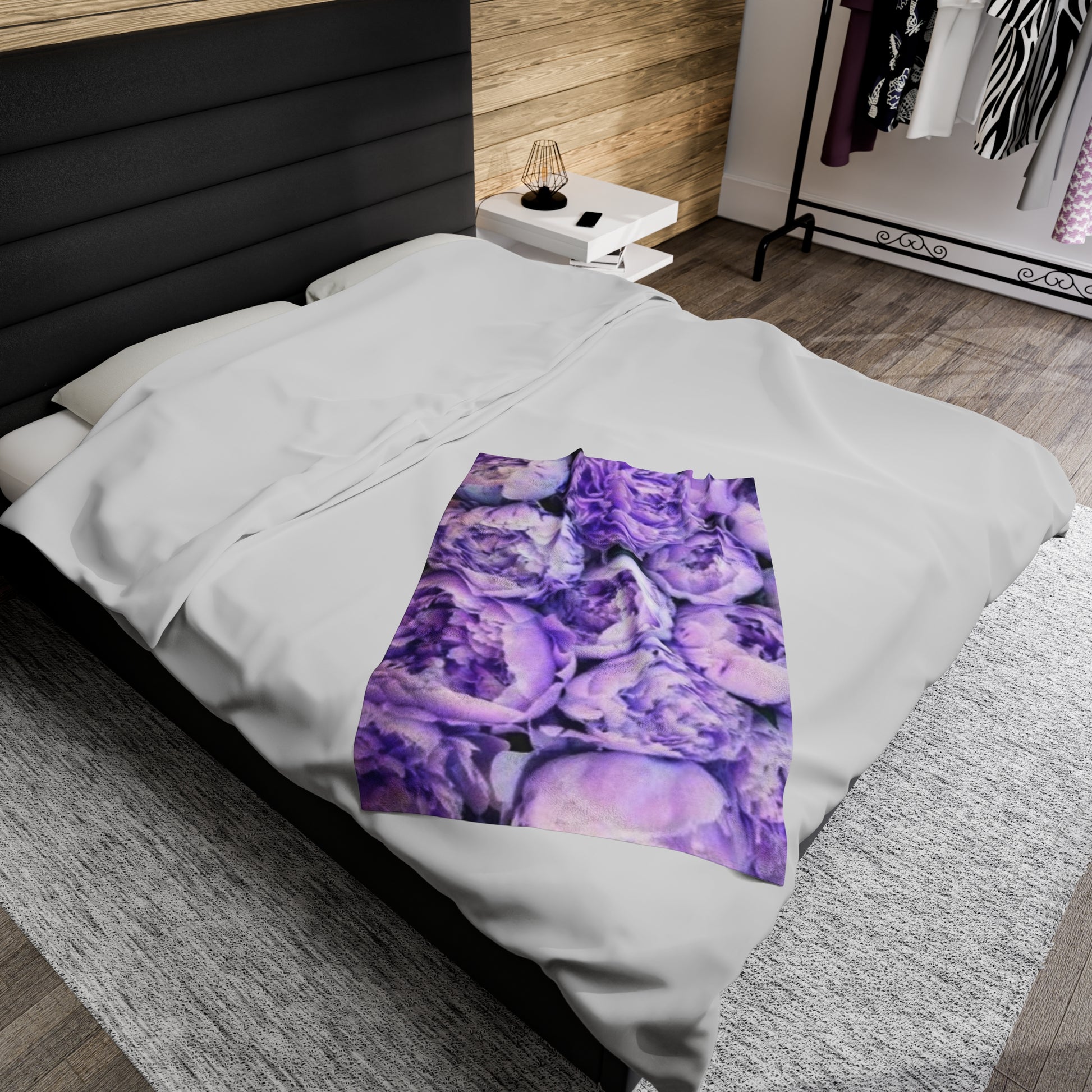 Soft Floral Blanket – Purple Peony Pattern for Floral Charm