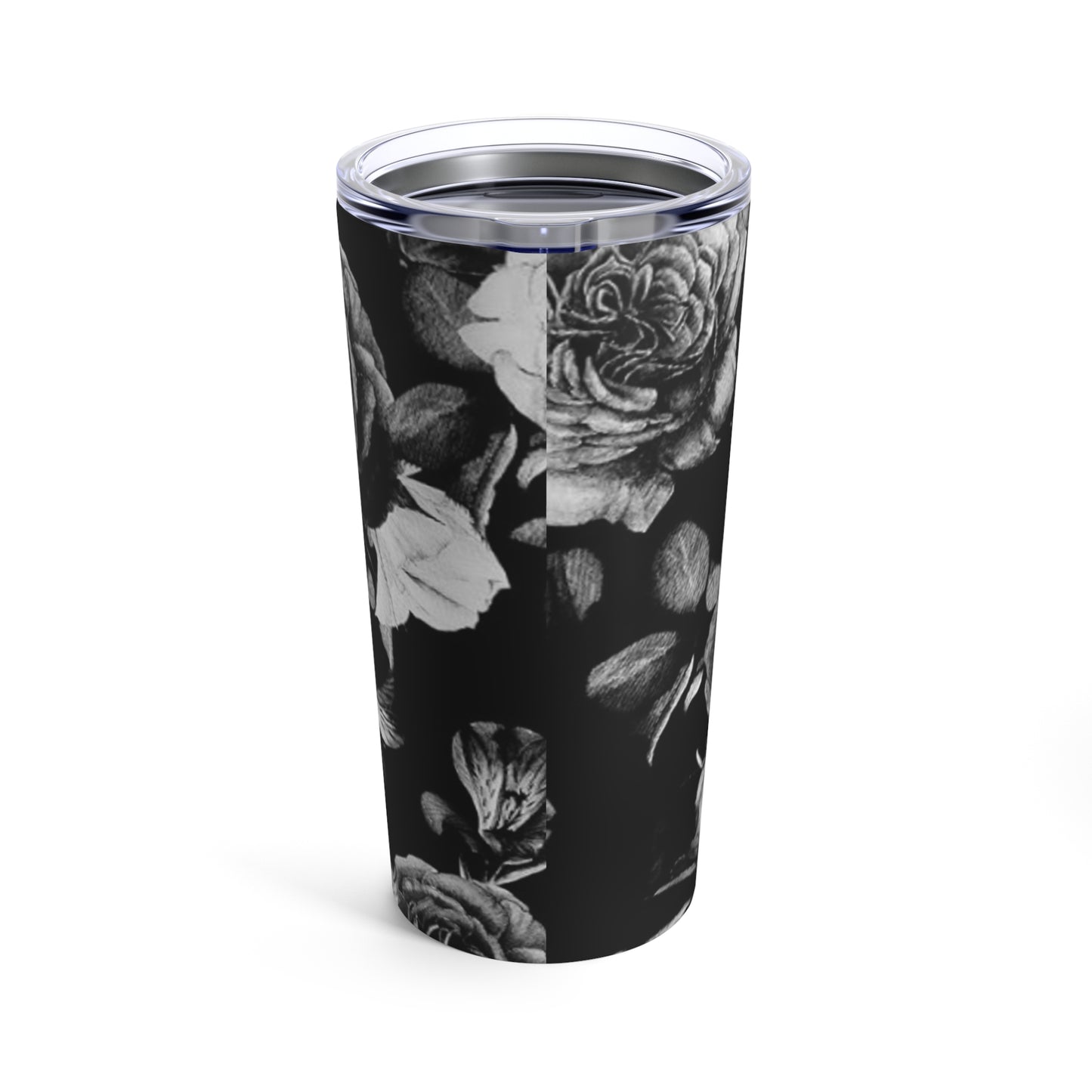 Stainless Steel Floral Tumbler 20 oz – Black & White