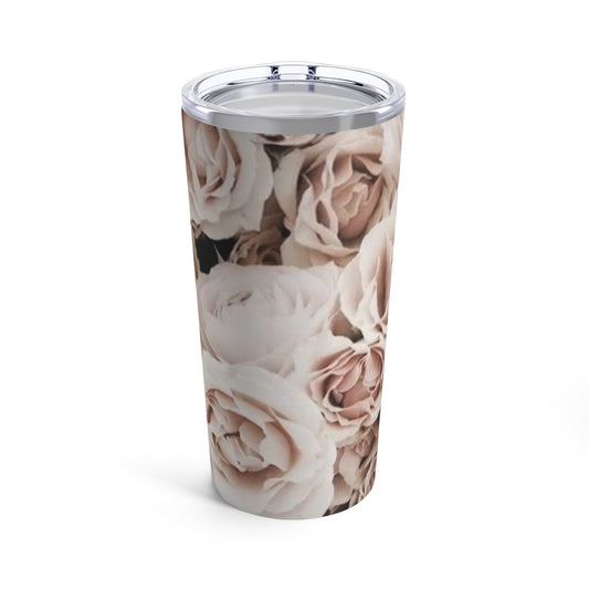Stainless Steel Floral Tumbler 20 oz – Light Pink