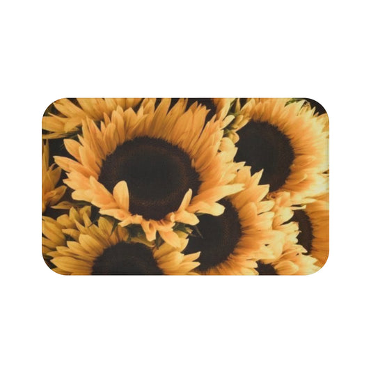 Sunflower Floral Bath Mat Anti Slipping