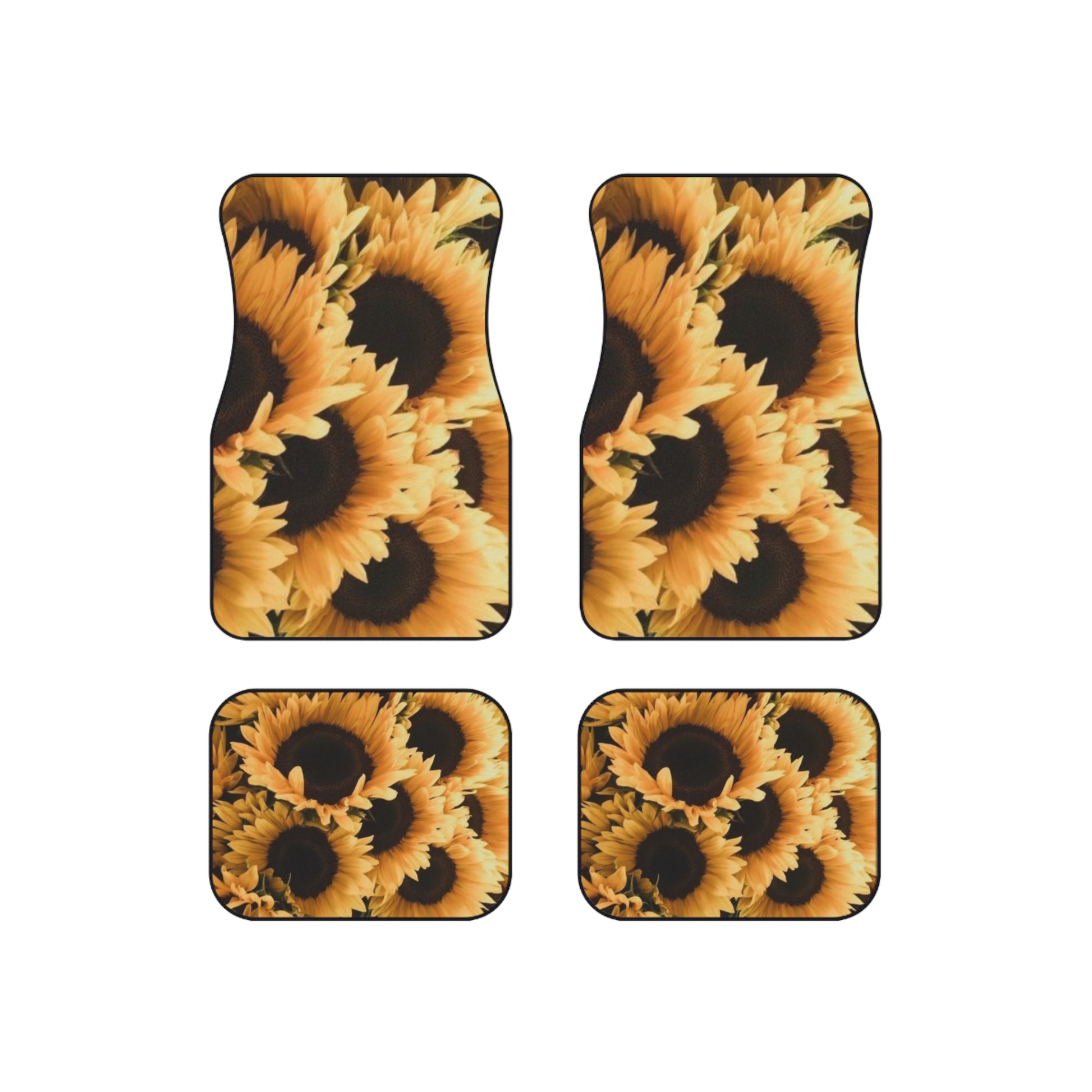 Sunflower Floral Car Mats – Set of 4 Bright Car Mats