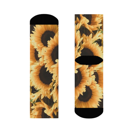 Sunflower Floral Crew Socks – Bright & Cheerful