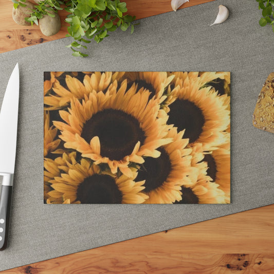 Sunflower Floral Glass Cutting Board – Brighten Your Kitchen