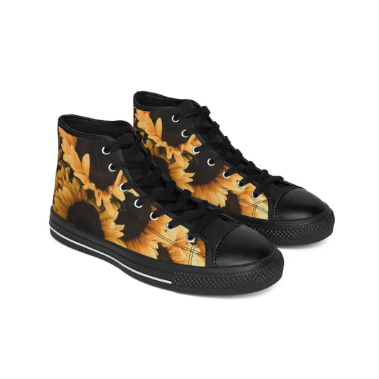 Sunflower Floral High Top Sneakers – Bright & Bold Footwear