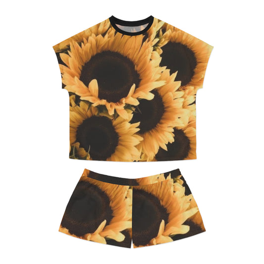 Sunflower Floral Pajama Set for Women