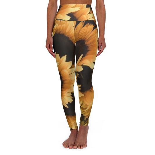 Sunflower Floral Skinny Fit Legging for Gym