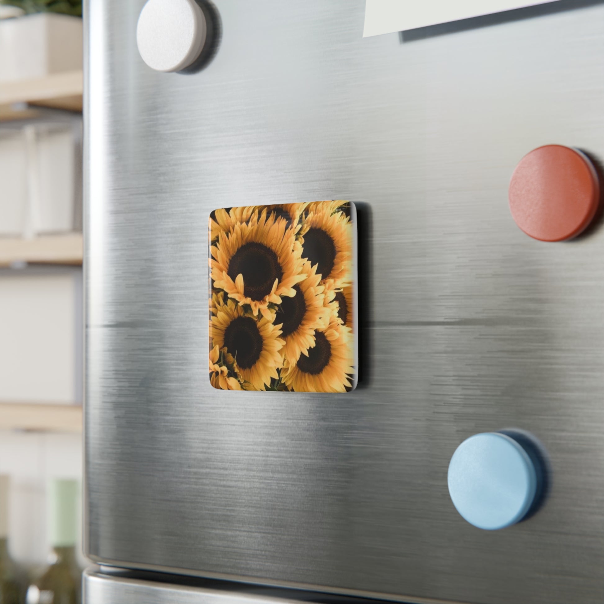 Sunflower Floral Square Magnet – Floral Square Magnets