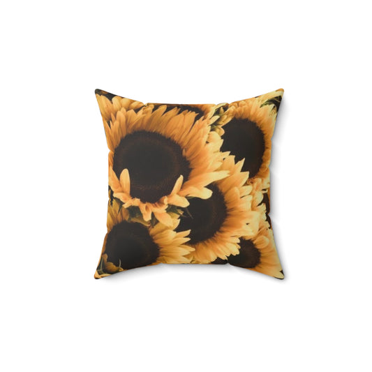 Sunflower Floral Square Pillow – Cheerful Decor Accent
