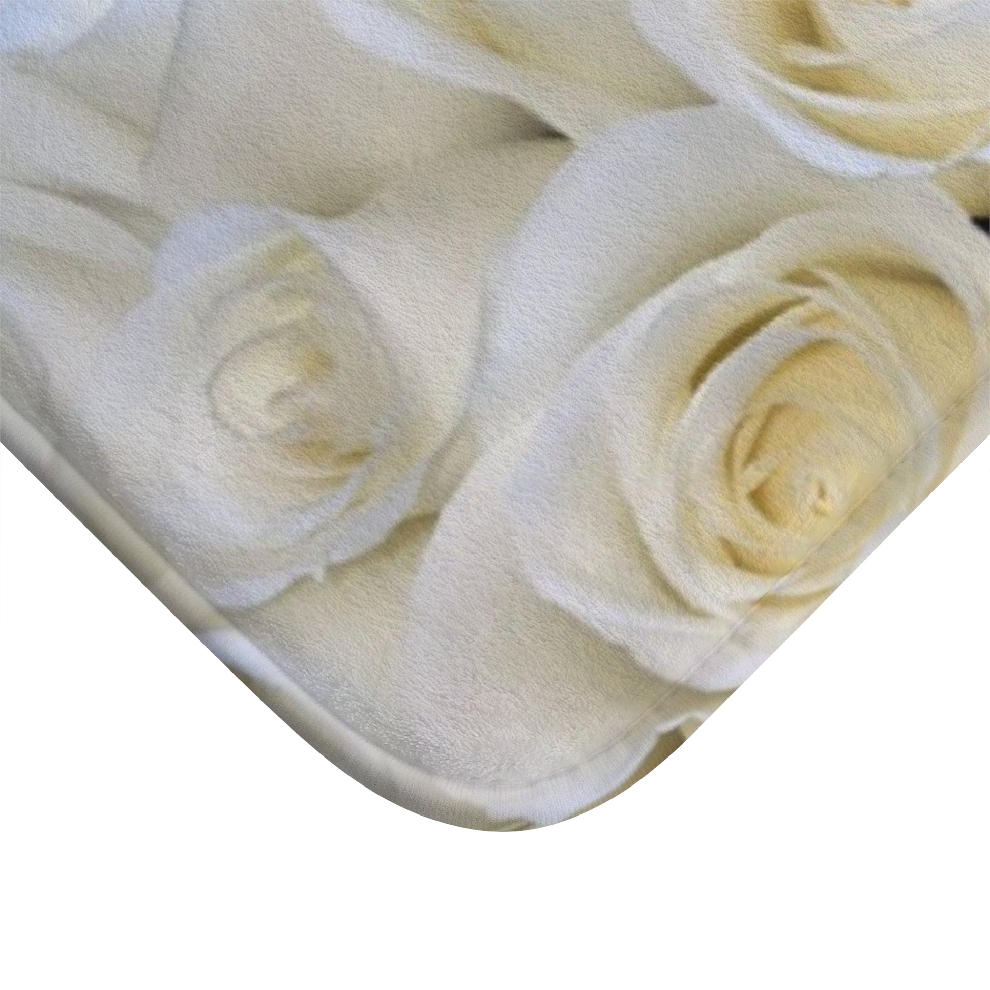 White Roses Floral Bath Mat Anti Slipping