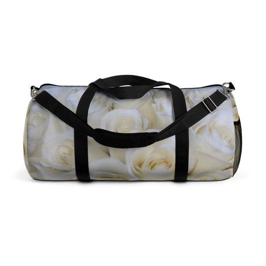 White Roses Floral Duffel Bag for Gym