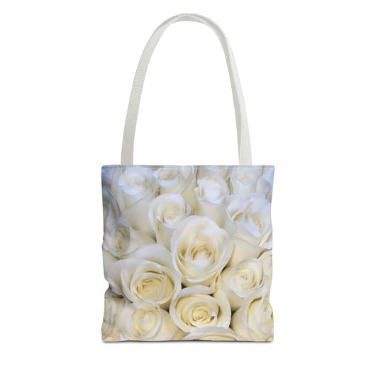 White Roses Floral Tote Bag for Women – Classic & Elegant